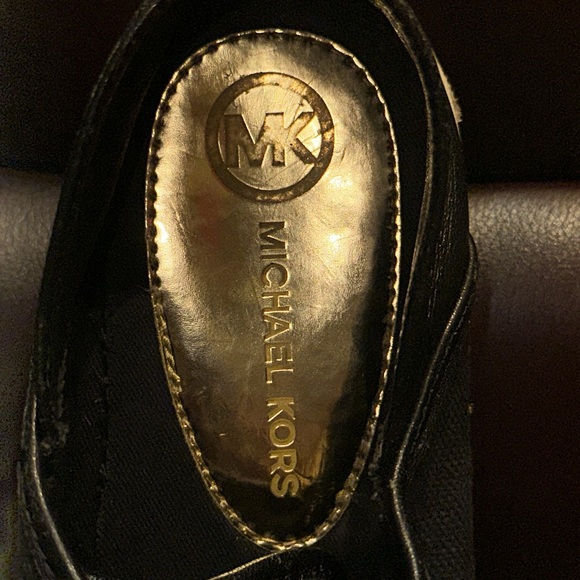 Michael Kors Black Leather & Canvas Trainers - Picture 14 of 16